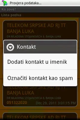 Ko zove? android App screenshot 4